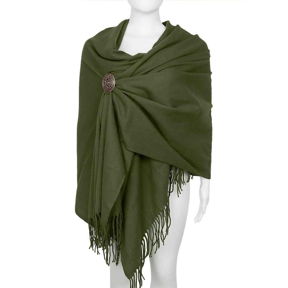 2251 Medieval Northman Shawl Wrap Cloak Viking Brooch Tassel Scarf Shoulder - Picture 8 of 8